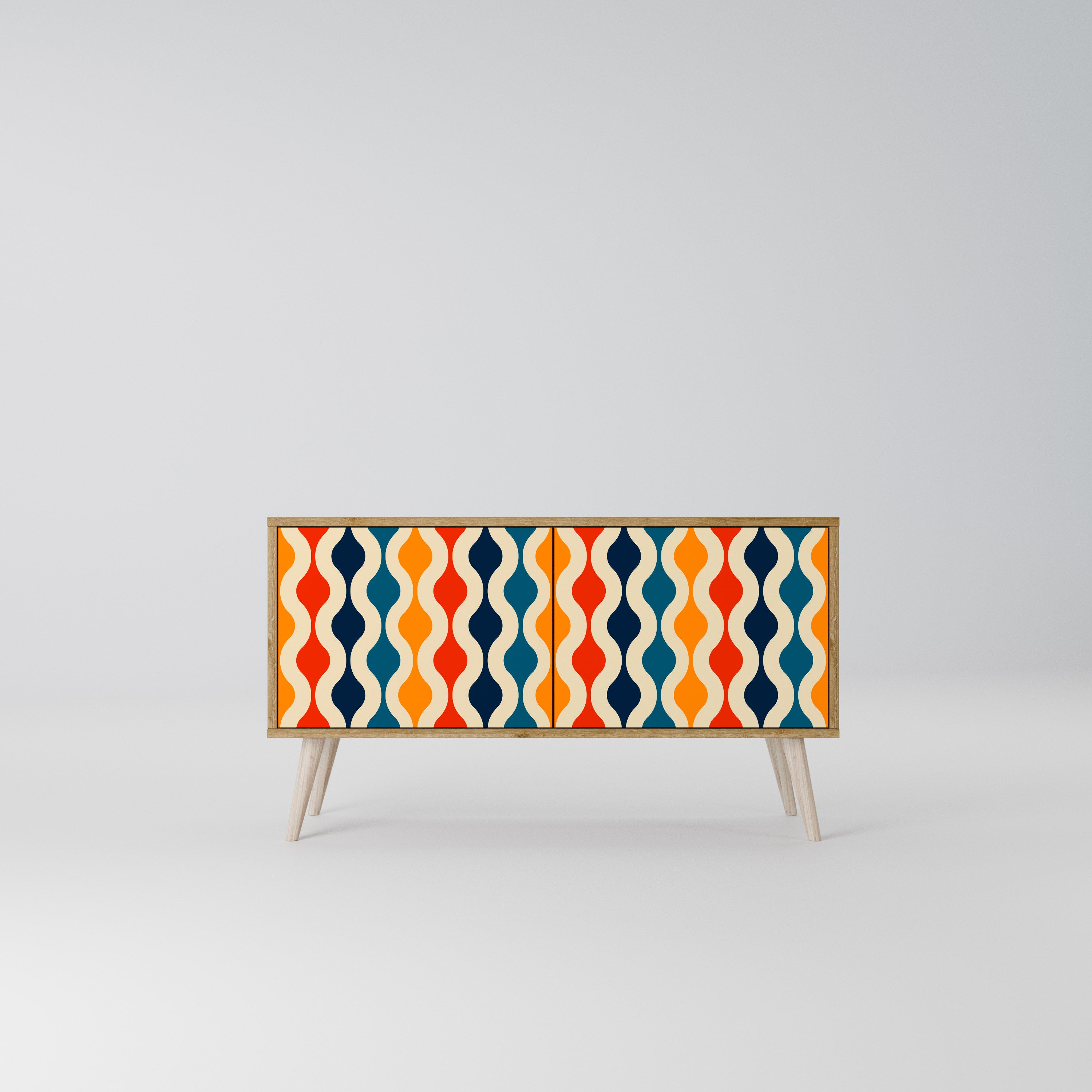 COLORFUL NOSTALGIA Kompakt TV-bänk med 2 dörrar