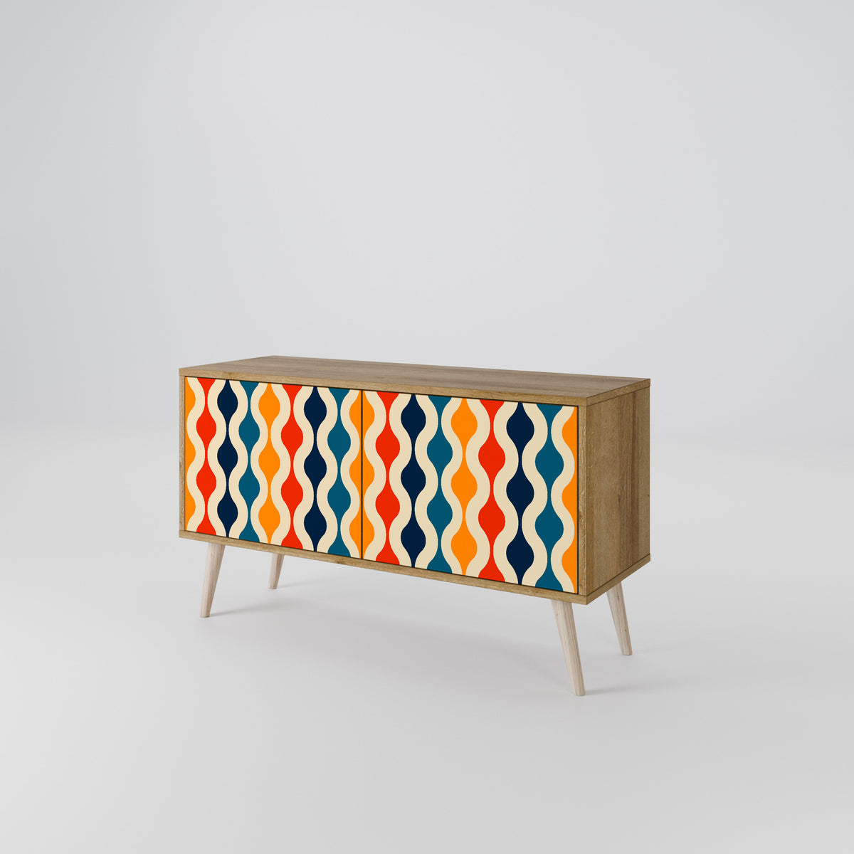 COLORFUL NOSTALGIA Kompakt TV-bänk med 2 dörrar