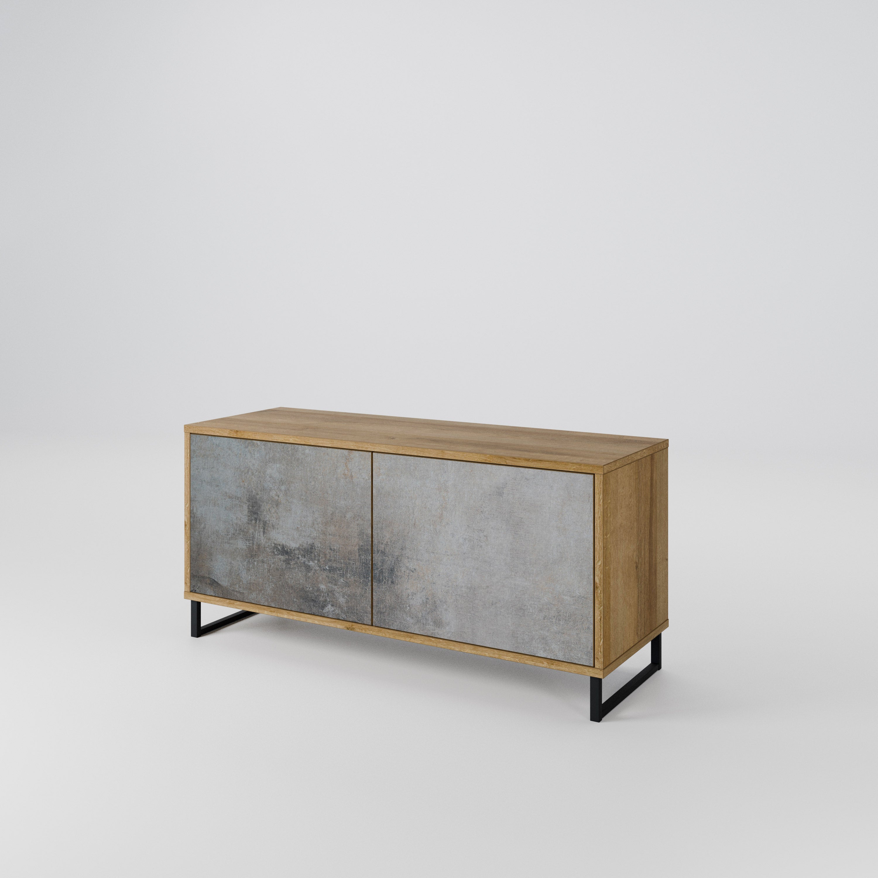 CONCRETE WALL Compact 2-Door TV Cabinet
