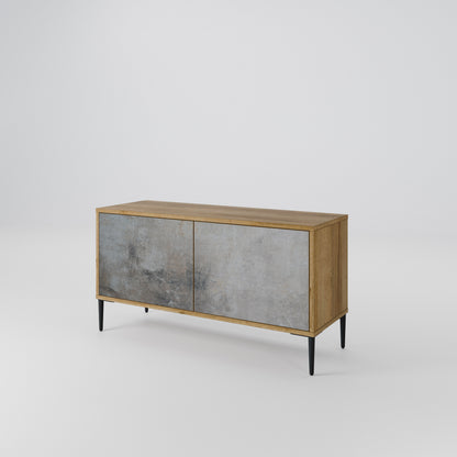 CONCRETE WALL Kompakt TV-bänk med 2 dörrar