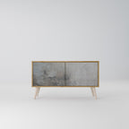 CONCRETE WALL Kompakt TV-bänk med 2 dörrar