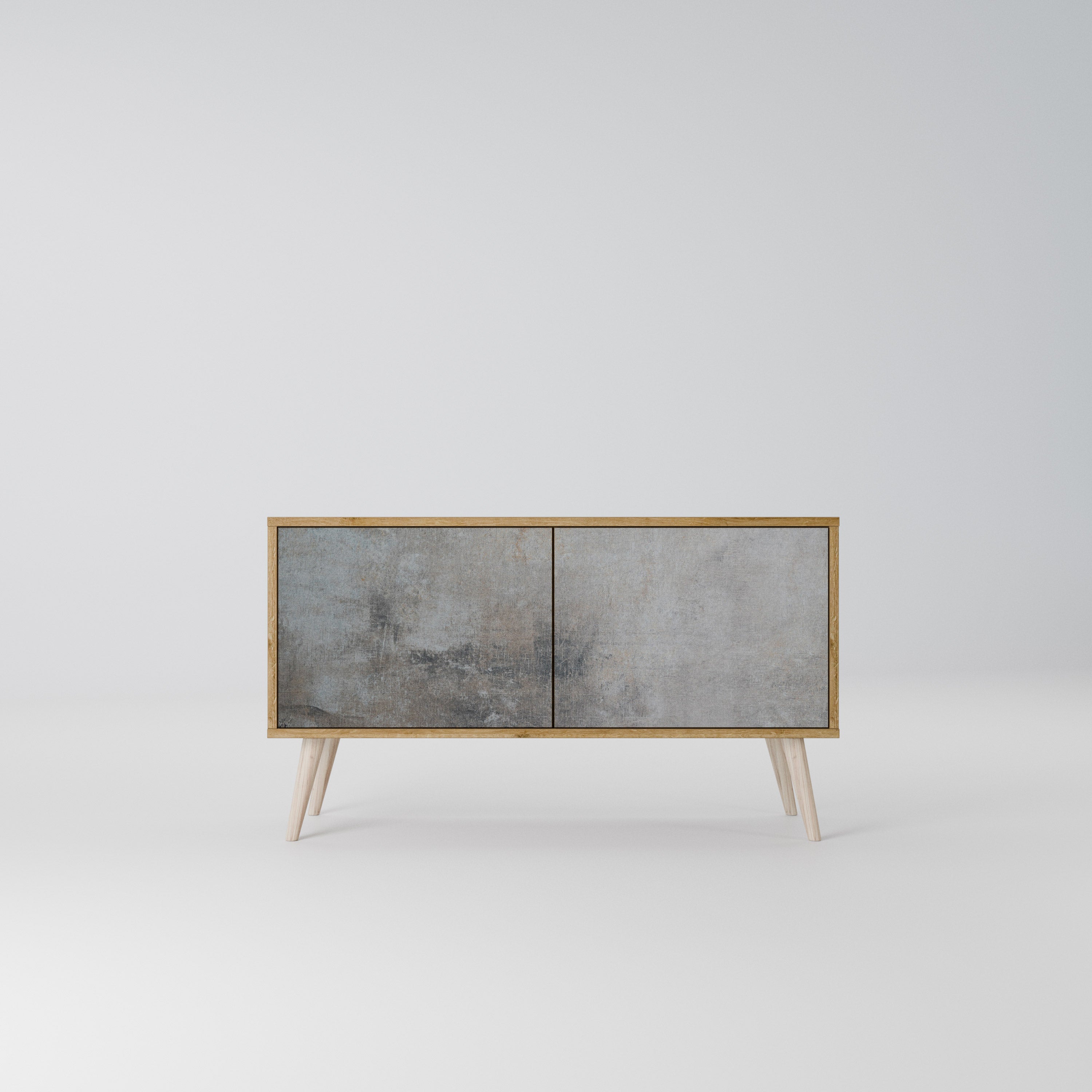 CONCRETE WALL Kompakt TV-bänk med 2 dörrar