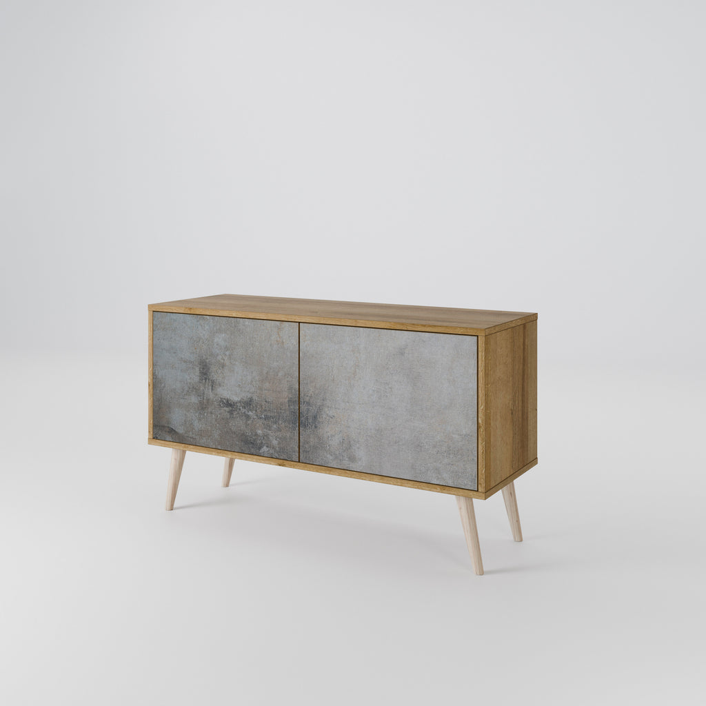 CONCRETE WALL Kompakt TV-bänk med 2 dörrar