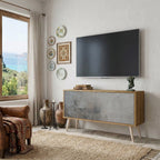 CONCRETE WALL Kompakt TV-bänk med 2 dörrar