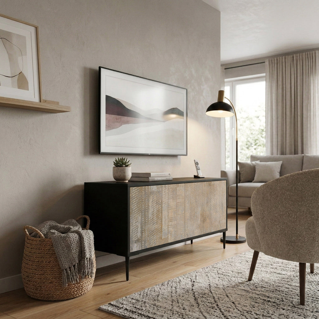 SCREEN ERROR Kompakt TV-bänk med 2 dörrar