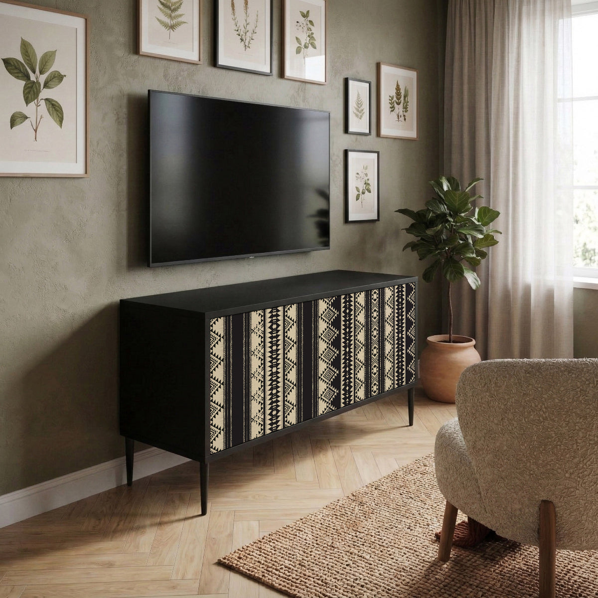 AZTEC Kompakt TV-bänk med 2 dörrar