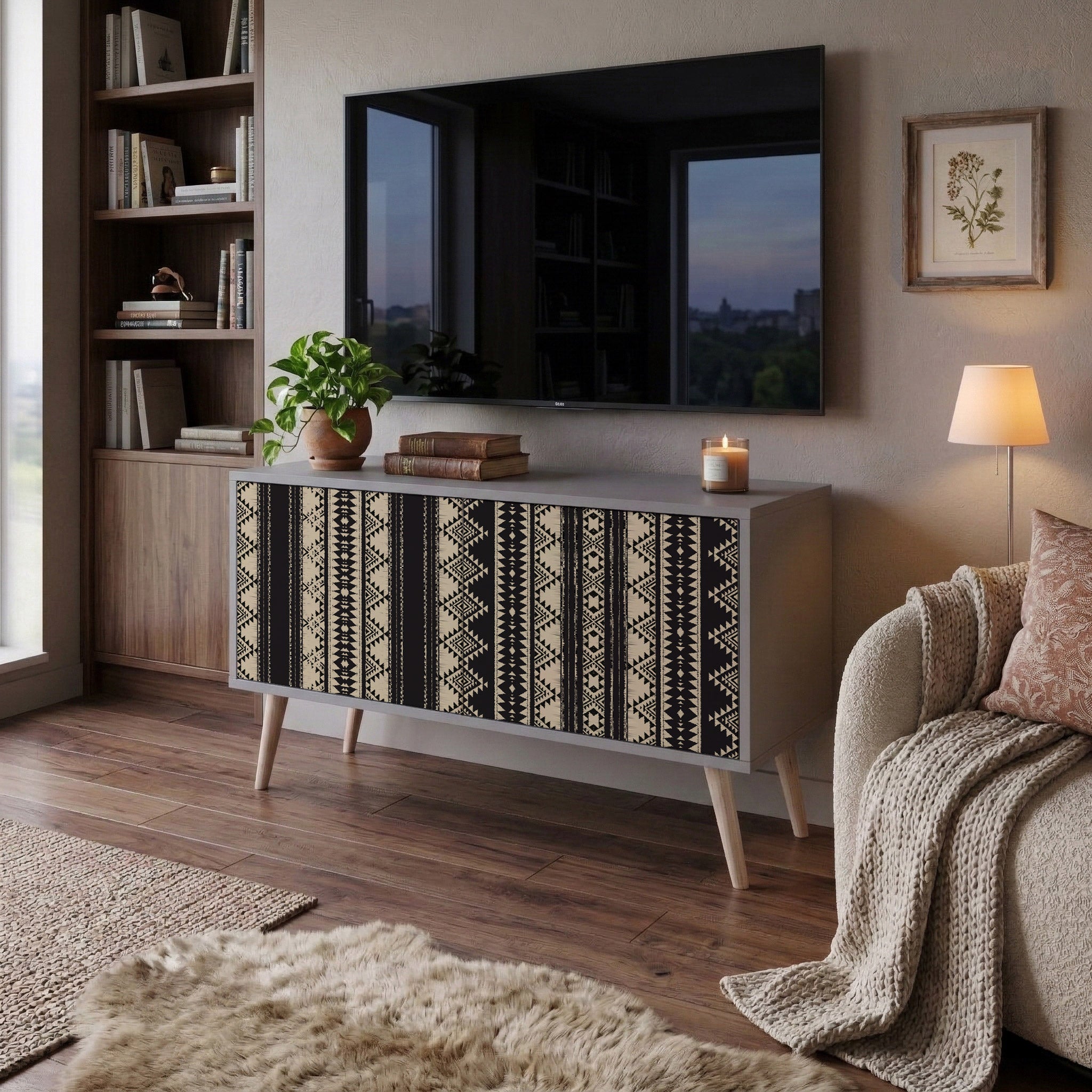 AZTEC Kompakt TV-bänk med 2 dörrar