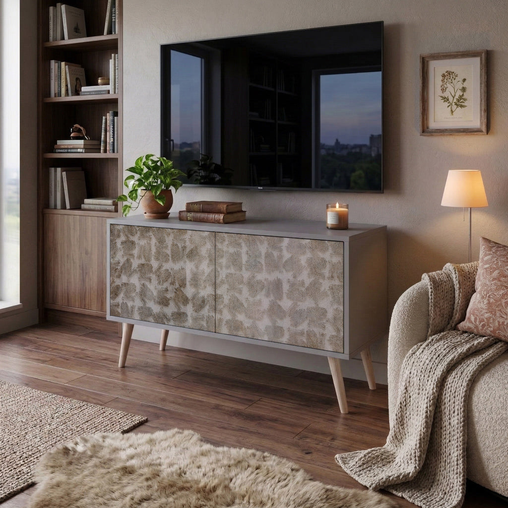 SLIGHTLY BLURRED Kompakt TV-bänk med 2 dörrar