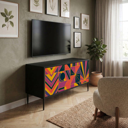 ELECTRIC PATTERNS Kompakt TV-bänk med 2 dörrar