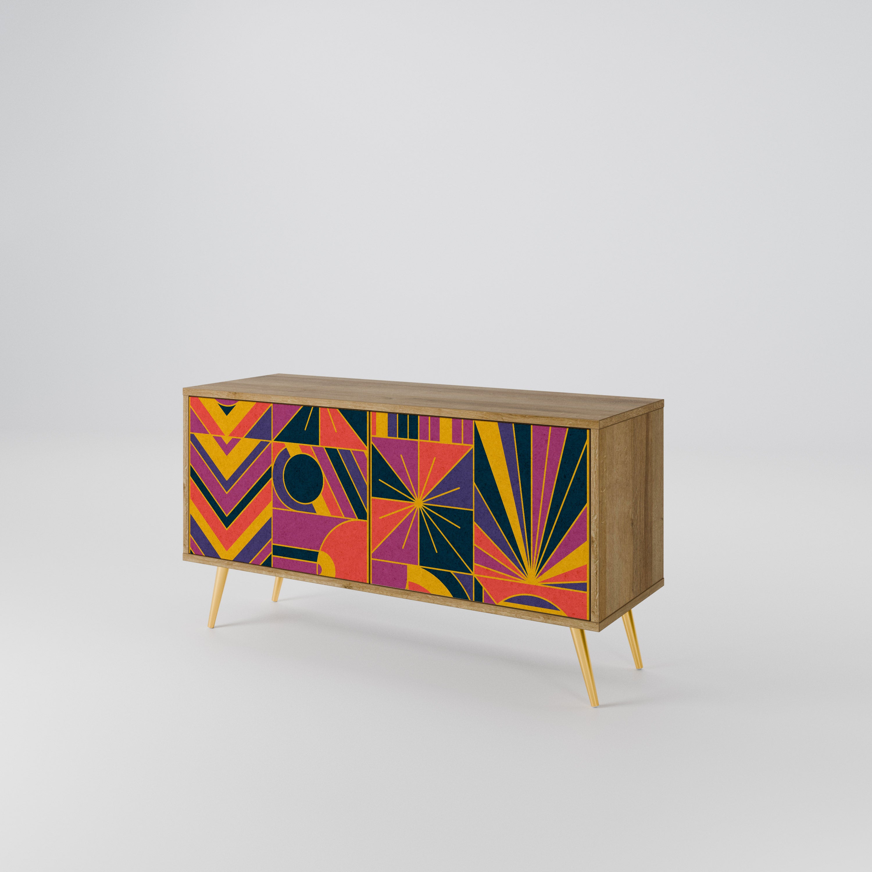 ELECTRIC PATTERNS Compact 2-Door TV Cabinet