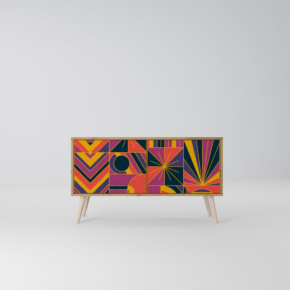 ELECTRIC PATTERNS Kompakt TV-bänk med 2 dörrar