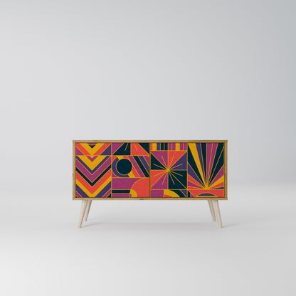 ELECTRIC PATTERNS Kompakt TV-bänk med 2 dörrar