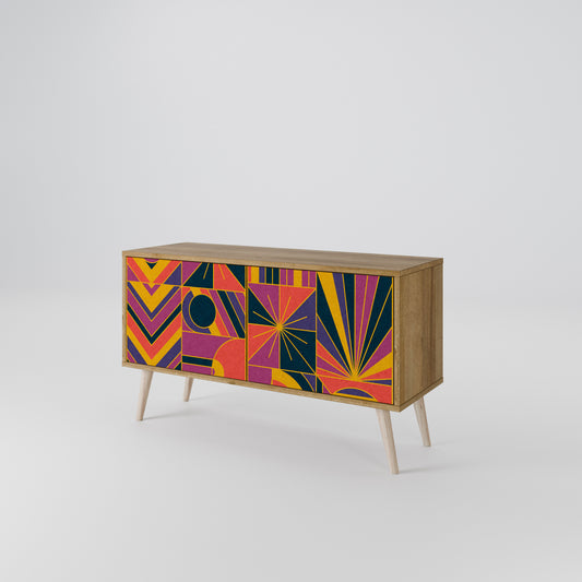 ELECTRIC PATTERNS Kompakt TV-bänk med 2 dörrar