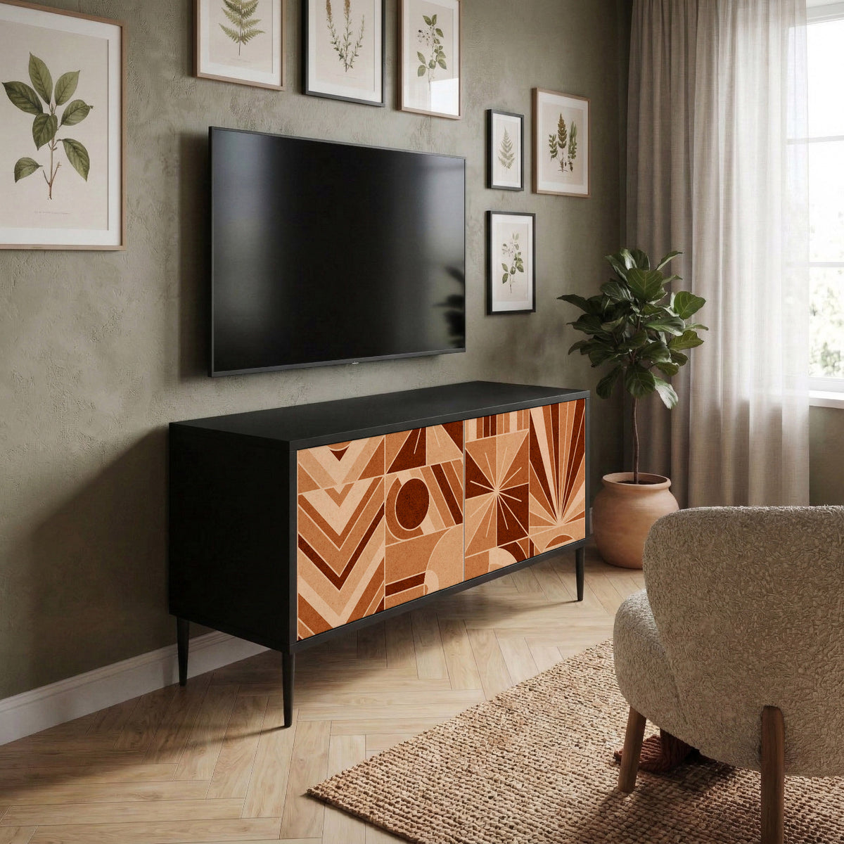 PRISM MOSAIC Kompakt TV-bänk med 2 dörrar