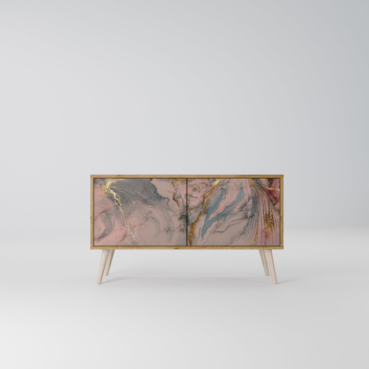 GILDED SWIRLS Kompakt TV-bänk med 2 dörrar