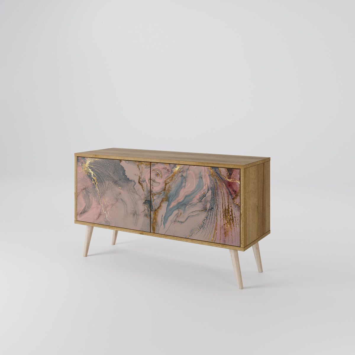 GILDED SWIRLS Kompakt TV-bänk med 2 dörrar