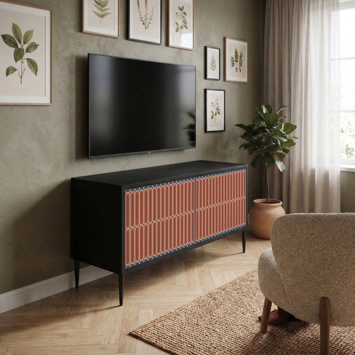 HYPNOTIC GATE Kompakt TV-bänk med 2 dörrar