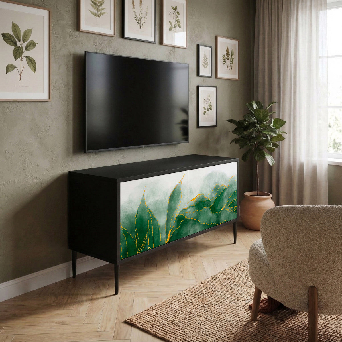 EXPENSIVE NATURE Kompakt TV-bänk med 2 dörrar