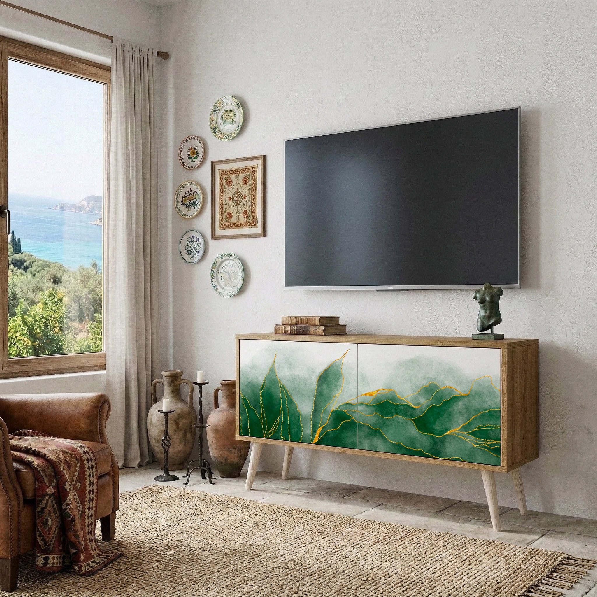 EXPENSIVE NATURE Kompakt TV-bänk med 2 dörrar
