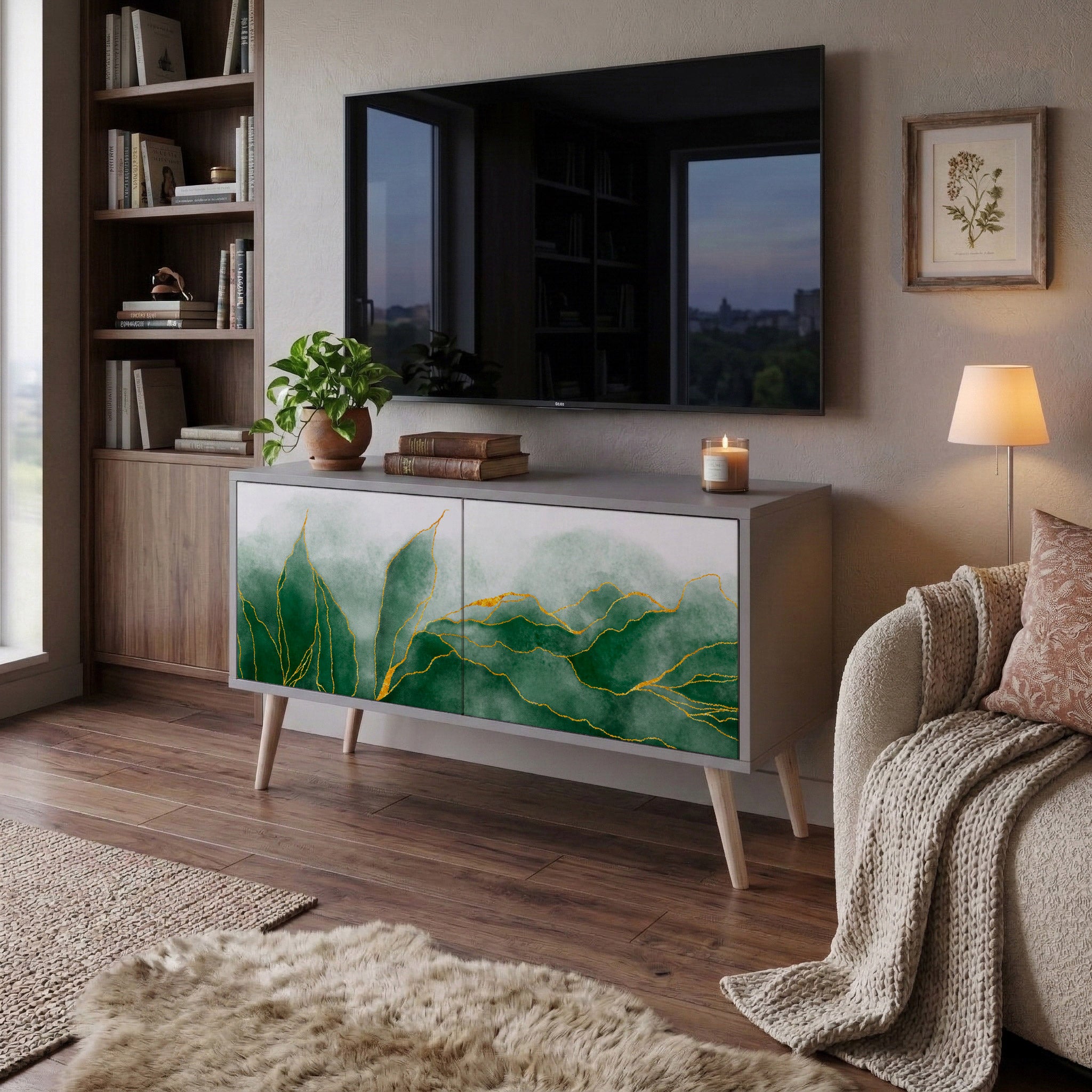 EXPENSIVE NATURE Kompakt TV-bänk med 2 dörrar