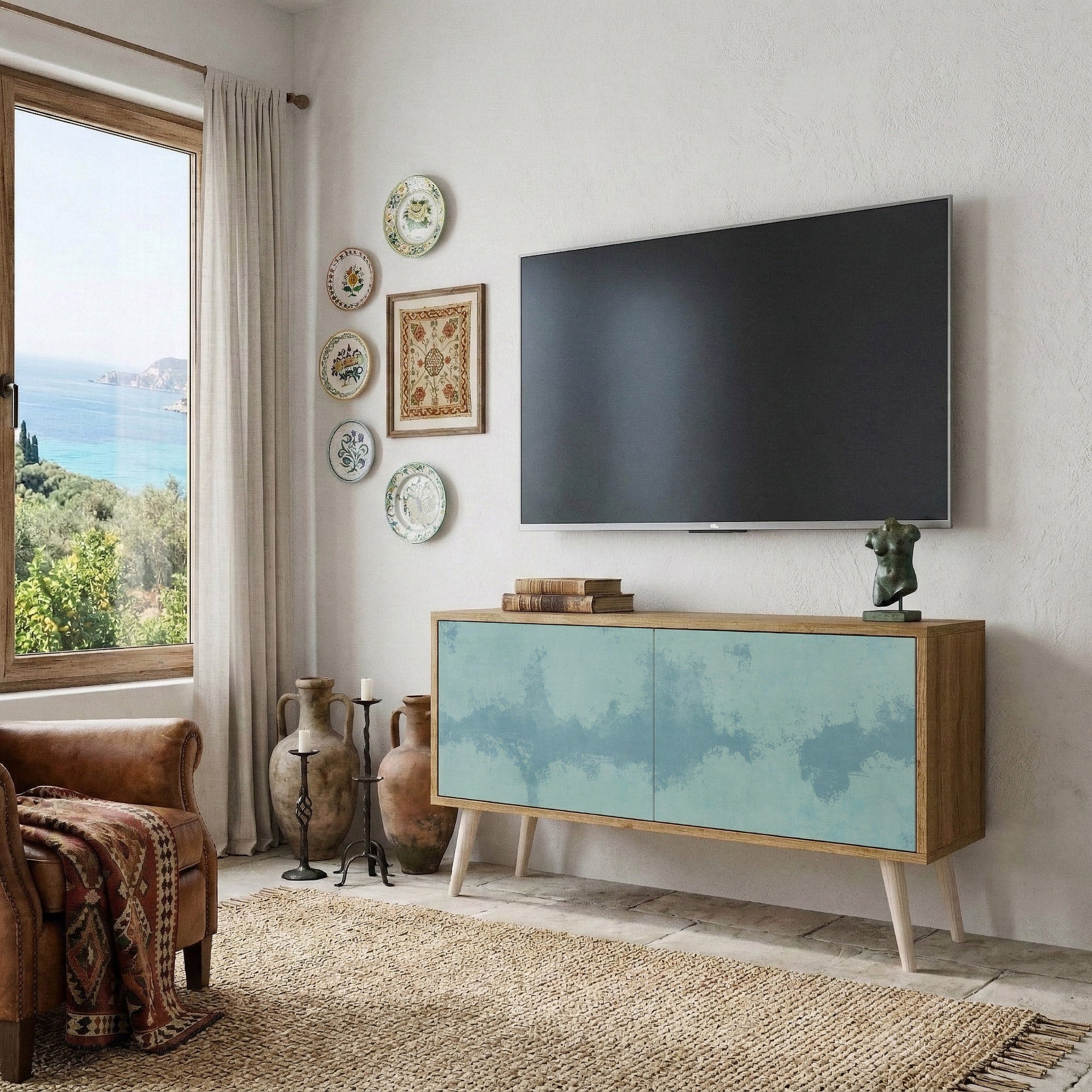 SKY WASH Compact 2-Door TV Cabinet