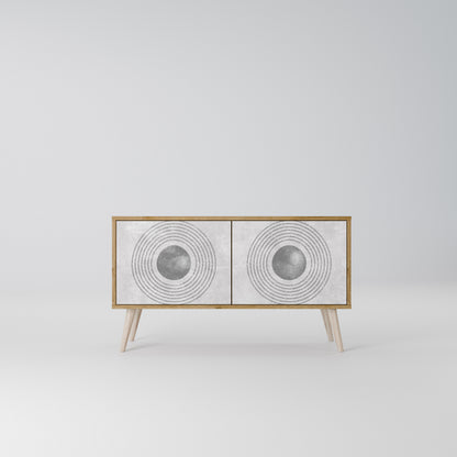 SOLID CIRCLES Kompakt TV-bänk med 2 dörrar