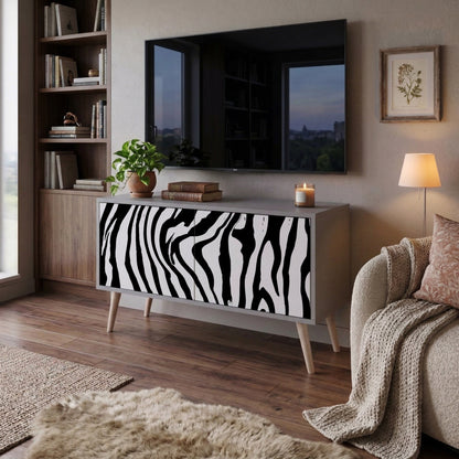 SPLENDID ZEBRA Kompakt TV-bänk med 2 dörrar
