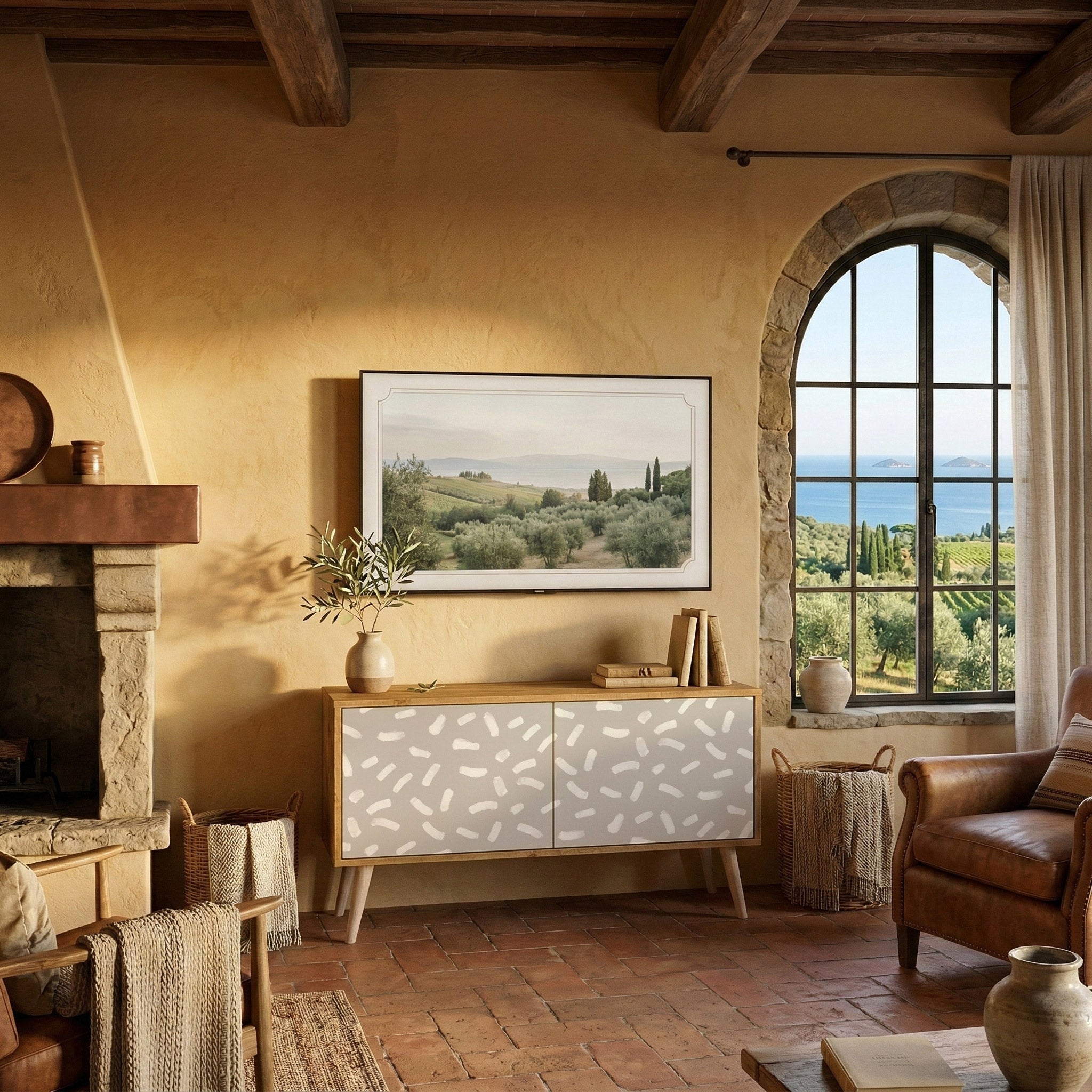 PASSING SECONDS Kompakt TV-bänk med 2 dörrar