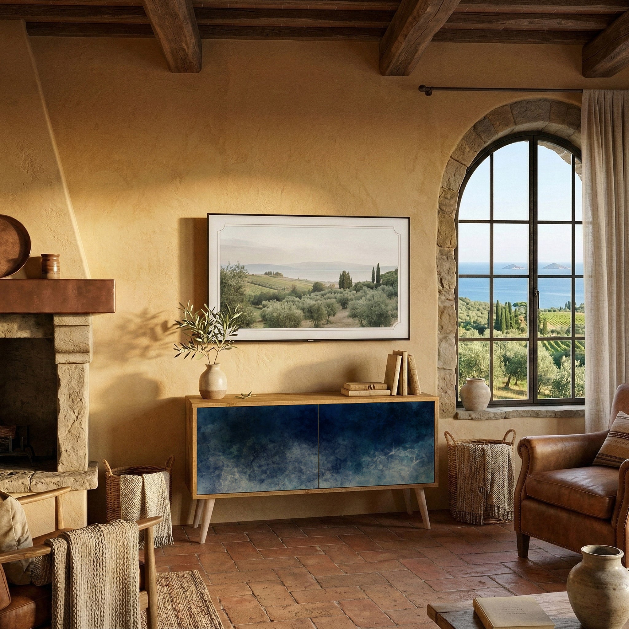 CELESTIAL FALL Kompakt TV-bänk med 2 dörrar