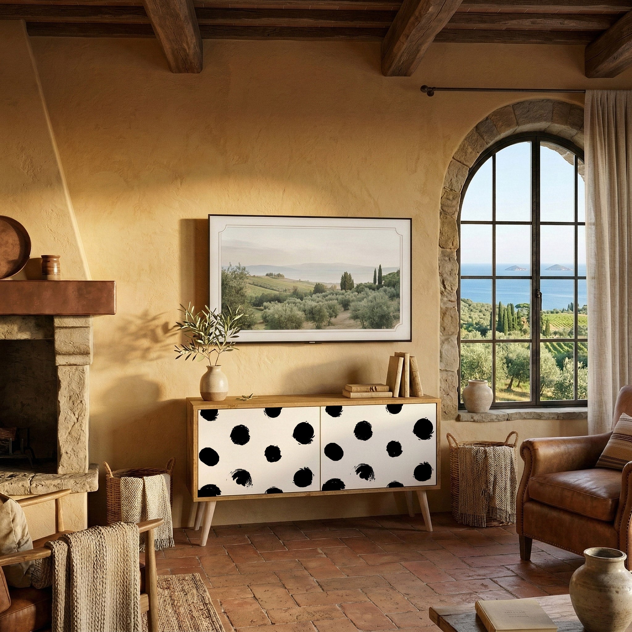 SLIPPING MINUTES Kompakt TV-bänk med 2 dörrar