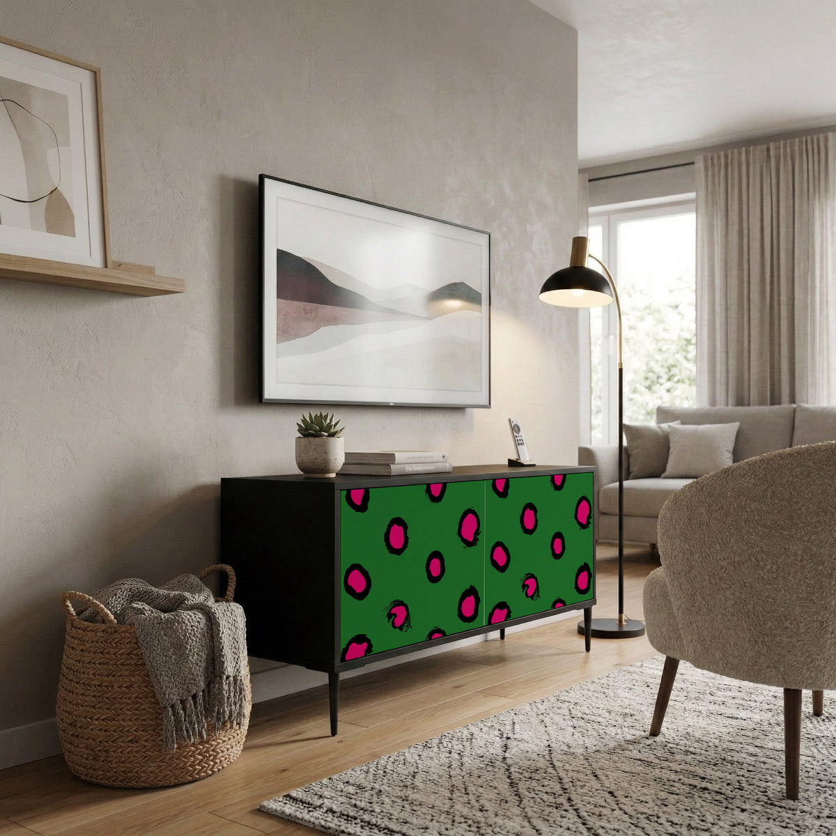FUNKY SPOTS Kompakt TV-bänk med 2 dörrar