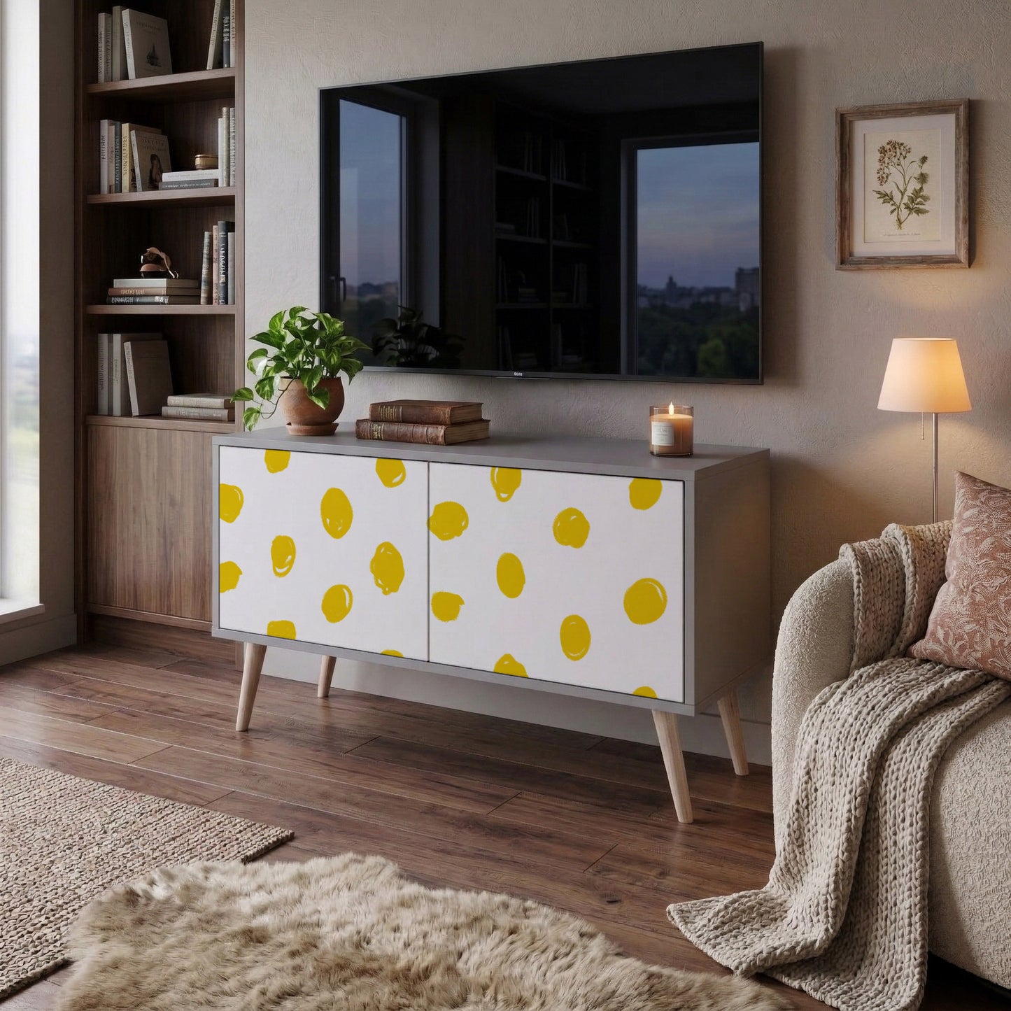 RADIANT REVERIE Kompakt TV-bänk med 2 dörrar