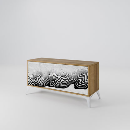 MONOCHROME MIRAGE Kompakt TV-bänk med 2 dörrar