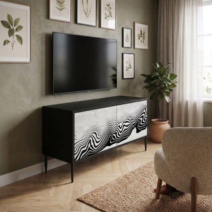 MONOCHROME MIRAGE Kompakt TV-bänk med 2 dörrar
