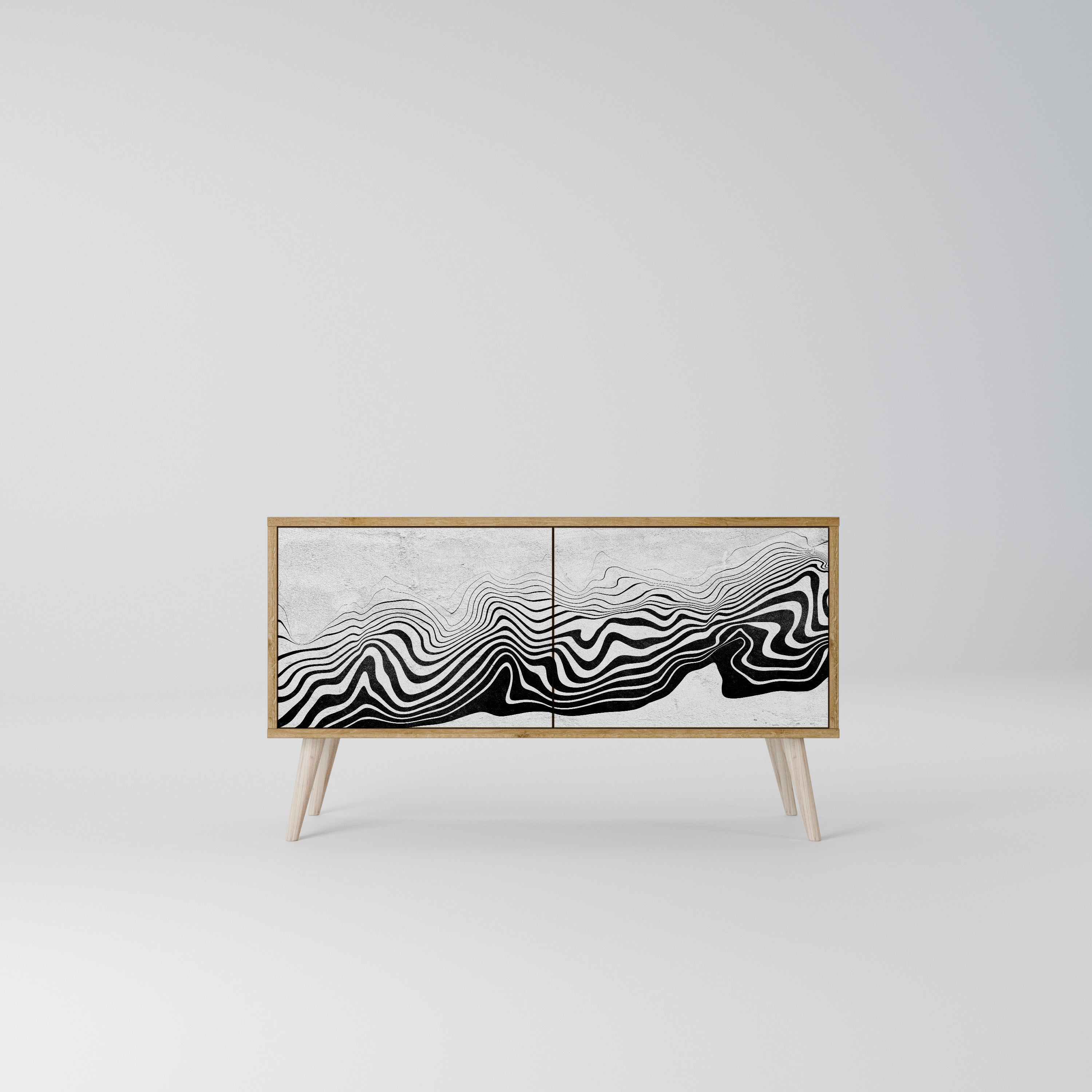 MONOCHROME MIRAGE Kompakt TV-bänk med 2 dörrar