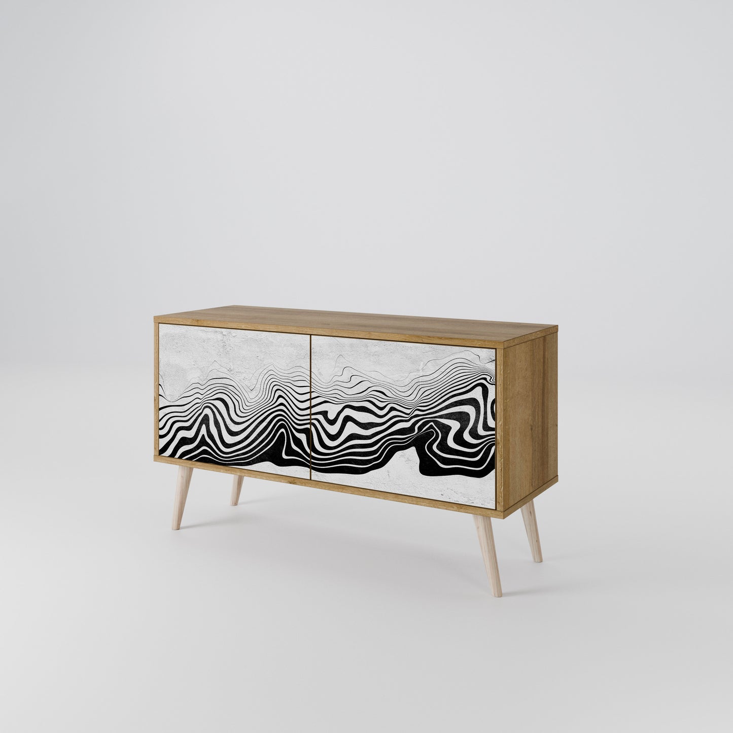 MONOCHROME MIRAGE Kompakt TV-bänk med 2 dörrar