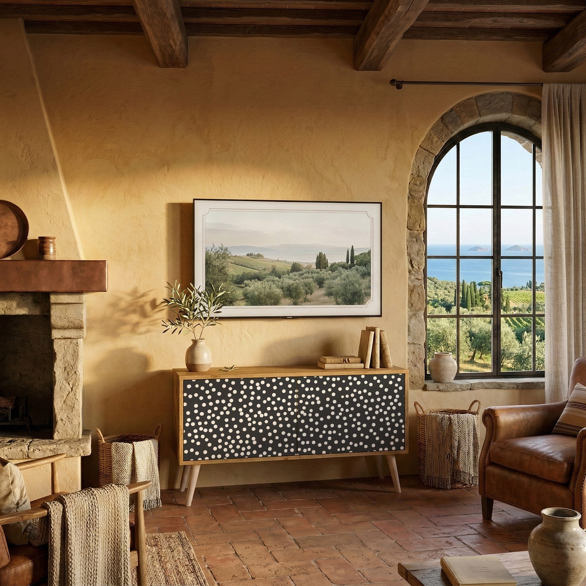 BLINDING LIGHTS Kompakt TV-bänk med 2 dörrar