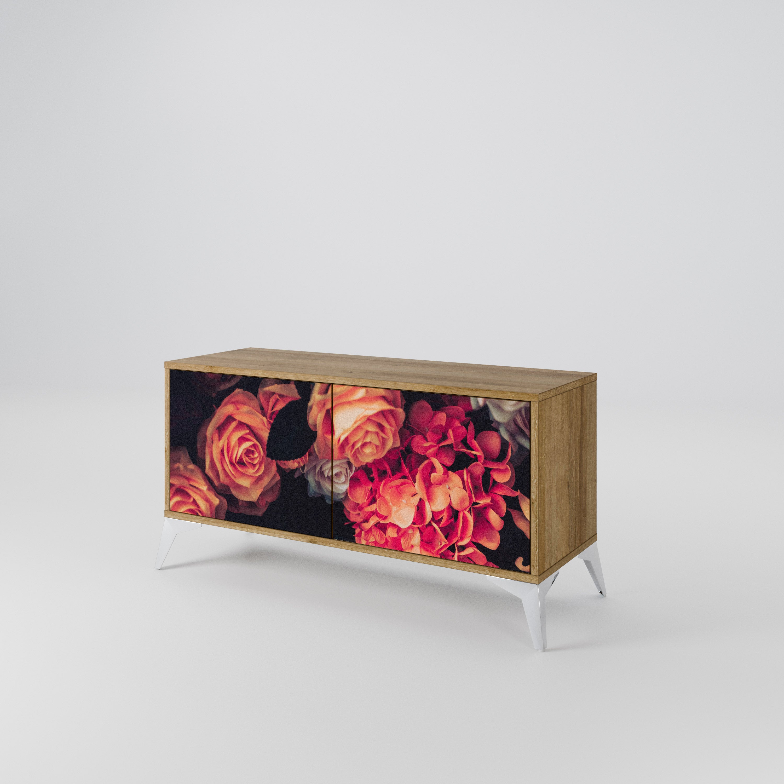 NEVERENDING BLOOM Compact 2-Door TV Cabinet