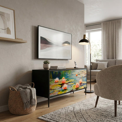 BLOOMING WATERS Kompakt TV-bänk med 2 dörrar