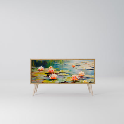 BLOOMING WATERS Kompakt TV-bänk med 2 dörrar