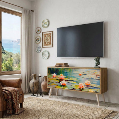 BLOOMING WATERS Kompakt TV-bänk med 2 dörrar