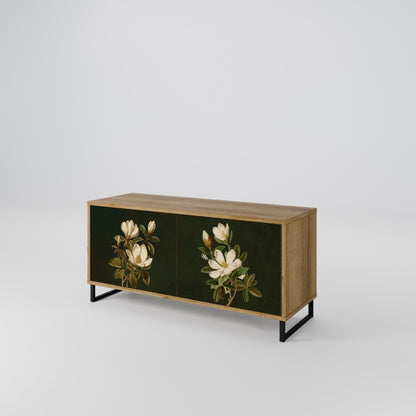 FLORAL NOIR Kompakt TV-bänk med 2 dörrar