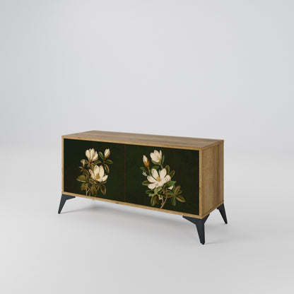 FLORAL NOIR Kompakt TV-bänk med 2 dörrar