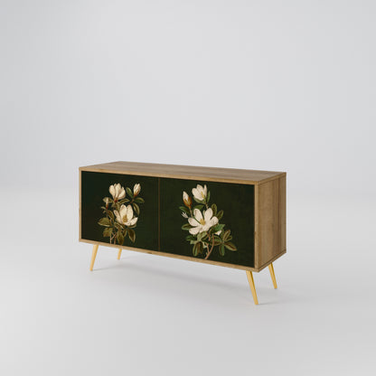 FLORAL NOIR Kompakt TV-bänk med 2 dörrar