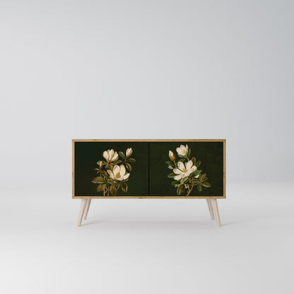 FLORAL NOIR Kompakt TV-bänk med 2 dörrar