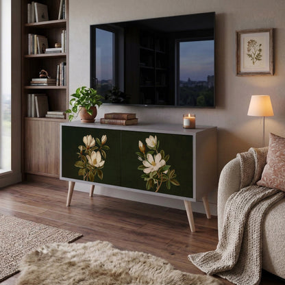 FLORAL NOIR Kompakt TV-bänk med 2 dörrar