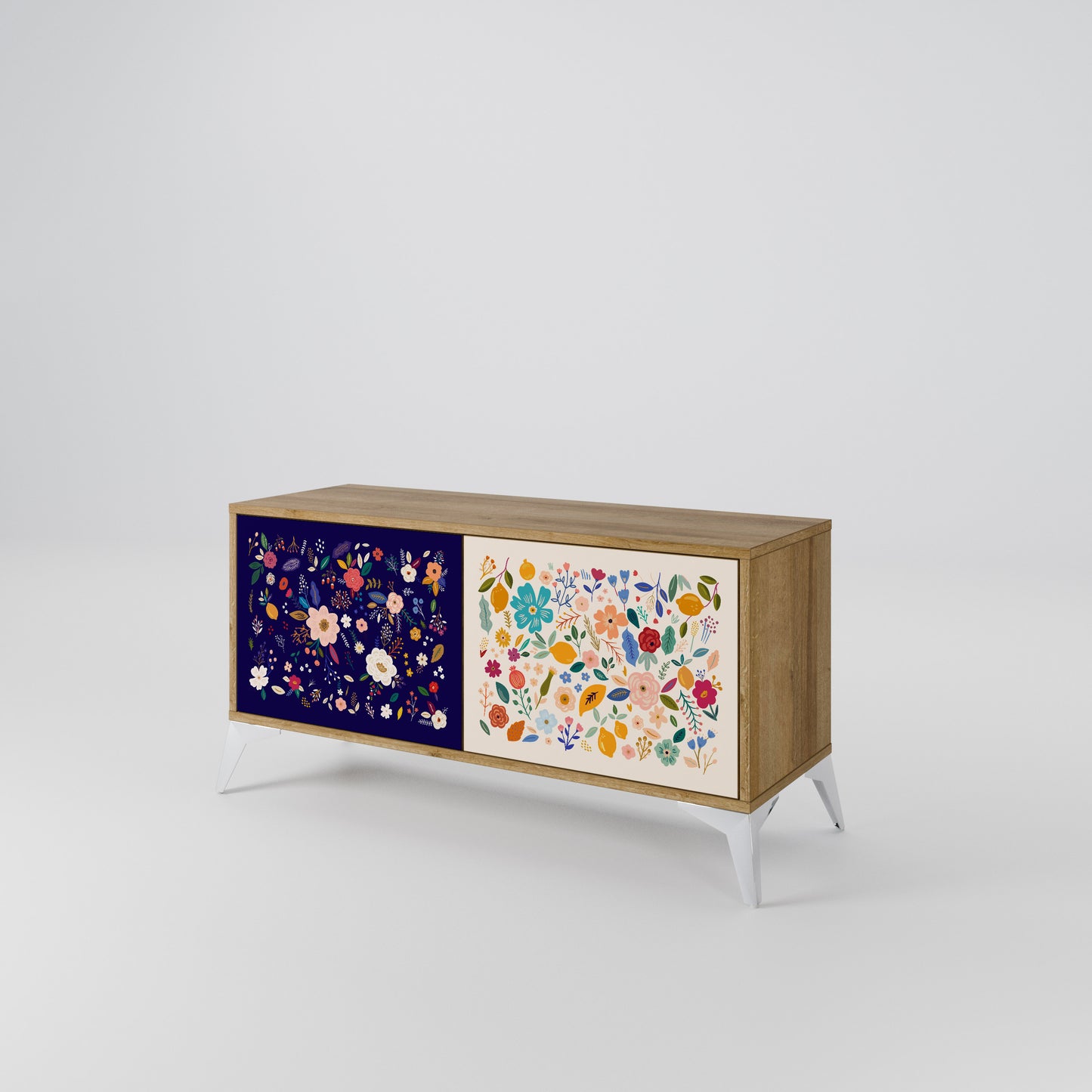 FLORAL COMBINATION Kompakt TV-bänk med 2 dörrar