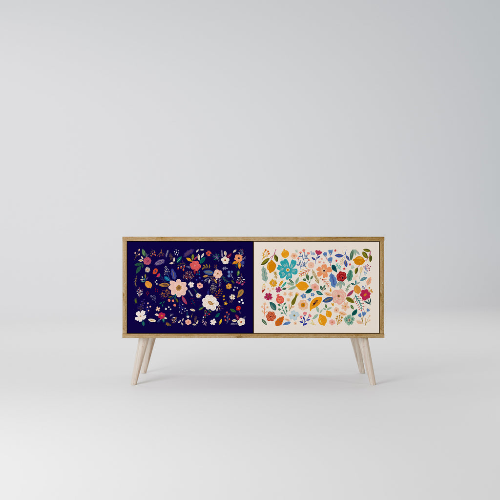 FLORAL COMBINATION Kompakt TV-bänk med 2 dörrar