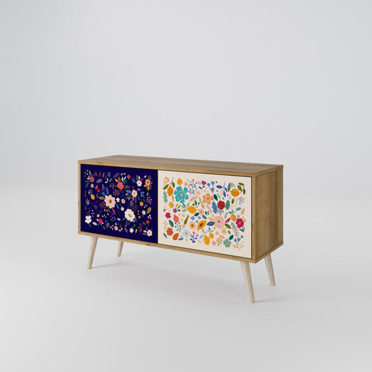 FLORAL COMBINATION Kompakt TV-bänk med 2 dörrar
