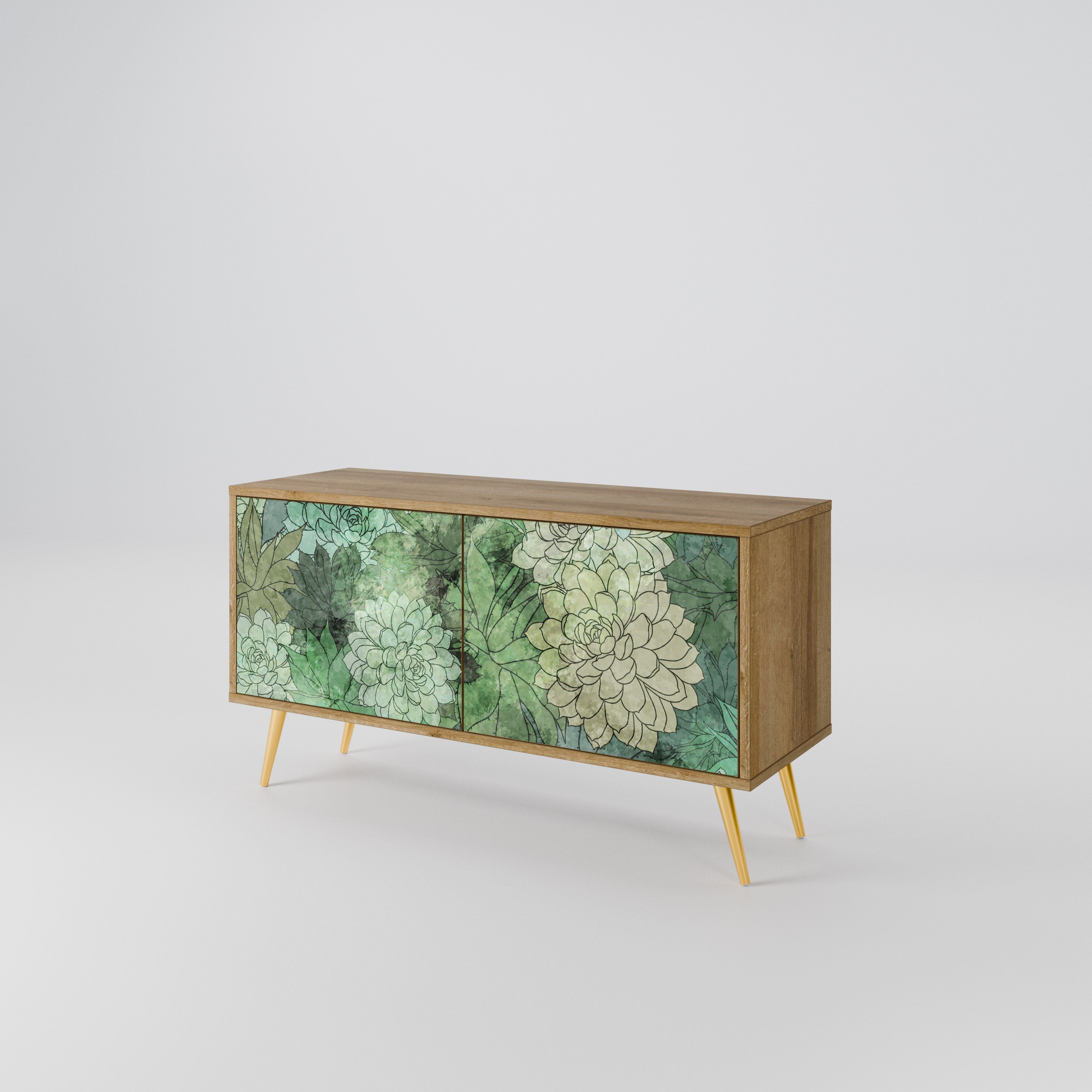 SUCCULENT CLUSTER Kompakt TV-bänk med 2 dörrar